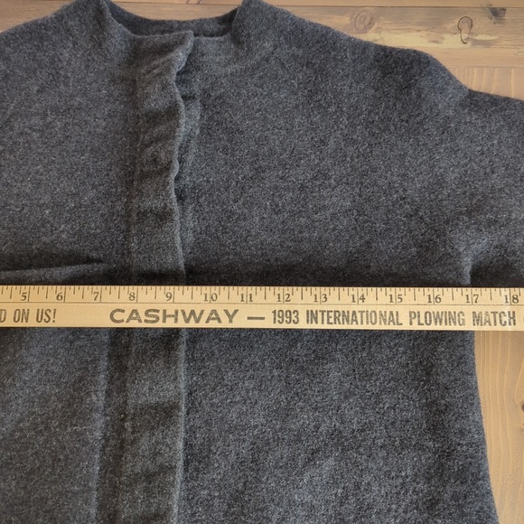 COS Grey Wool Blend Boiled Wool Cropped Sweater Jacket Stand Collar - Picture 6 of 13